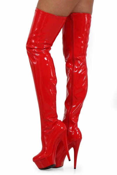 Stivali rossi in vinile con cerniera laterale ALTRI BRAND in vendita su Tangamania Online