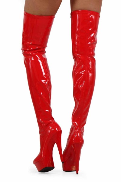 Stivali rossi in vinile con cerniera laterale ALTRI BRAND in vendita su Tangamania Online
