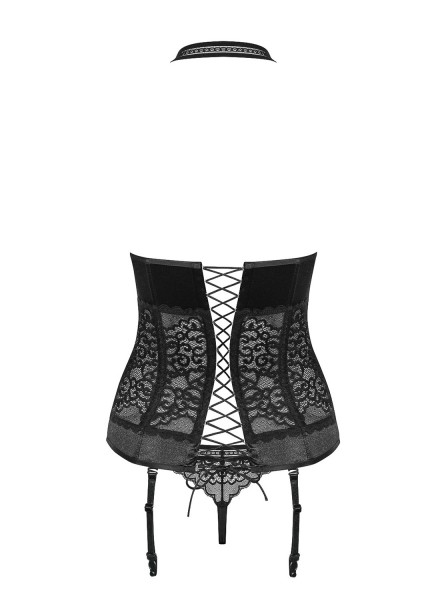 Ailay corsetto in raso lucido con perizoma Obsessive Lingerie in vendita su Tangamania Online