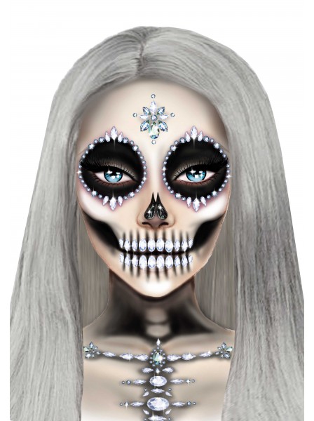 Skeleton Face gioiello adesivo per il viso Leg Avenue in vendita su Tangamania Online