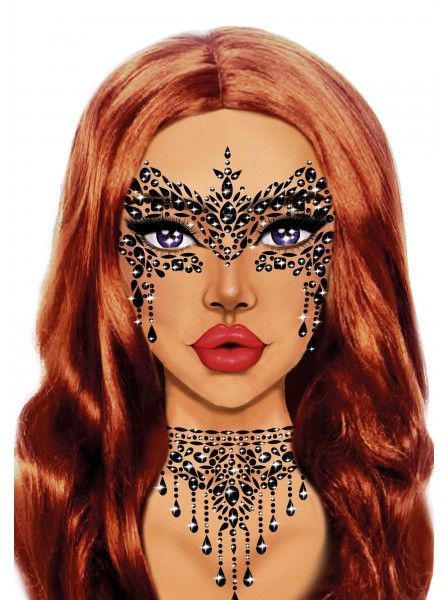 Masquerade Face gioiello adesivo per il viso Leg Avenue in vendita su Tangamania Online