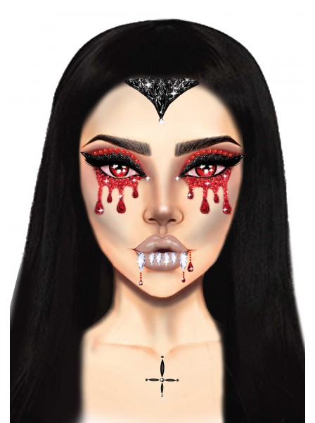 Vampire Face gioiello adesivo per il viso Leg Avenue in vendita su Tangamania Online