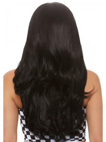 Parrucca con capelli neri lunghi ondulati Leg Avenue in vendita su Tangamania Online