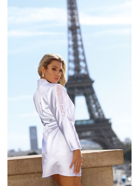 Alexandra Elegante vestaglia in raso Bianca DKaren in vendita su Tangamania Online