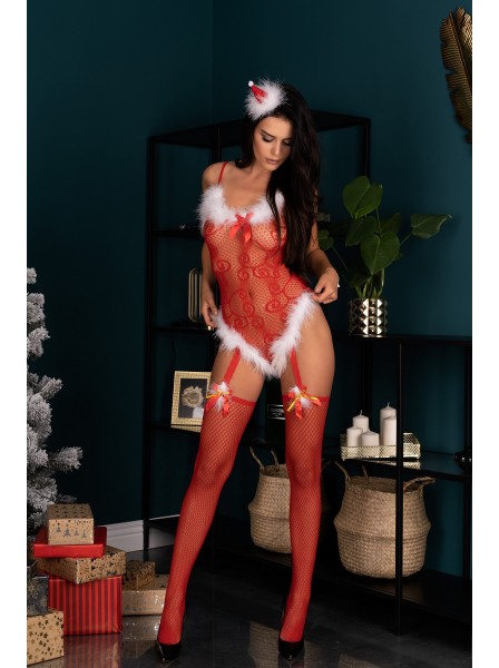 Sexy Bodystocking natalizia con marabou Livia Corsetti in vendita su Tangamania Online