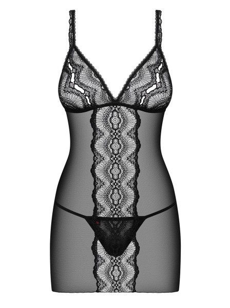 Lucita sexy chemise nera con perizoma Obsessive Lingerie in vendita su Tangamania Online