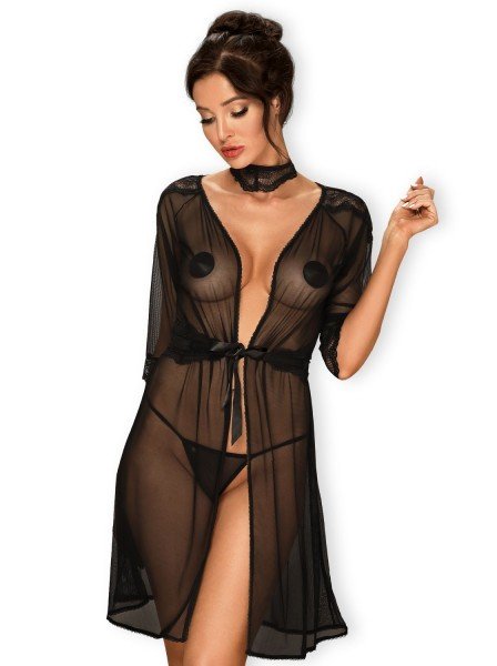 Lucita sexy vestaglia in tulle con collarino Obsessive Lingerie in vendita su Tangamania Online