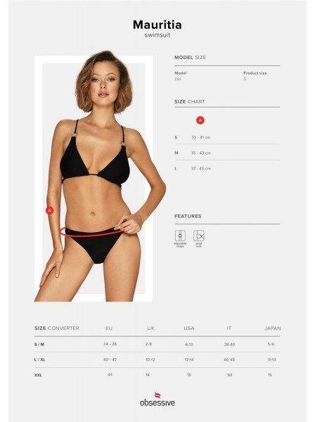 Sexy Bikini nero con incrocio di stringhe modello Mauritia Obsessive Lingerie in vendita su Tangamania Online