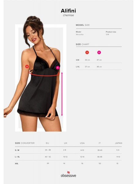 Sexy chemise Alifini con ali decorative Obsessive Lingerie in vendita su Tangamania Online