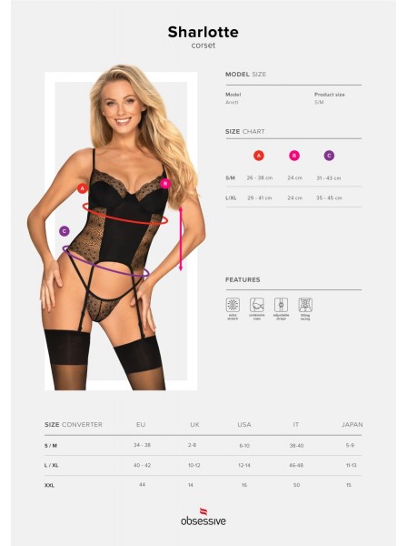 Sexy corsetto con perizoma Sharlotte Obsessive Lingerie in vendita su Tangamania Online
