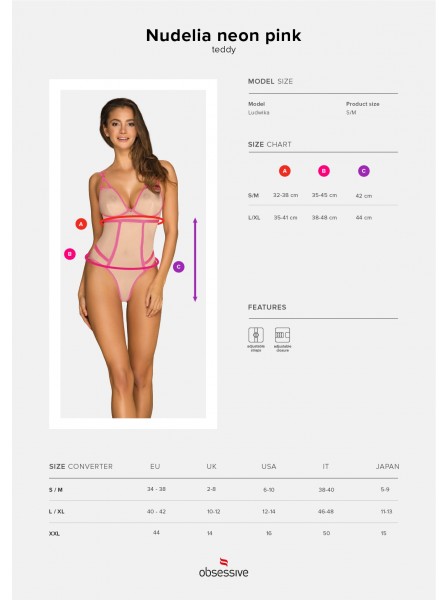 Elegante Body color nudo-pink collezione Nudelia Obsessive Lingerie in vendita su Tangamania Online