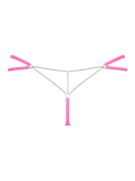 Sexy perizoma rosa acceso doppia stringa e catenine Chainty Obsessive Lingerie in vendita su Tangamania Online