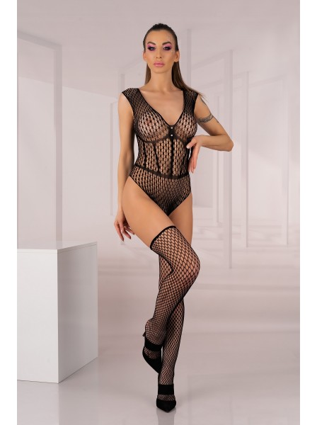 Sexy completino body e autoreggenti a rete Desdemona Livia Corsetti in vendita su Tangamania Online