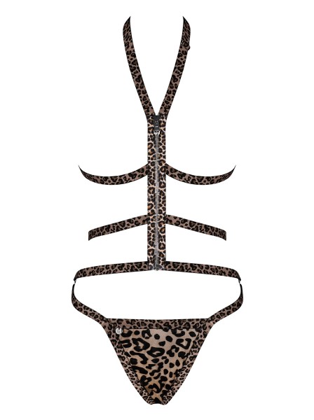 Sexy top aperto con perizoma motivo leopardato Tigrita Obsessive Lingerie in vendita su Tangamania Online