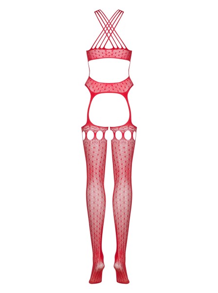 Sexy bodystocking rossa effetto reggicalze G313 Obsessive Lingerie in vendita su Tangamania Online