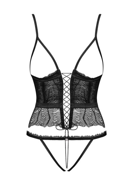 Collezione Romanesa sexy corsetto senza coppe e perizoma aperto Obsessive Lingerie in vendita su Tangamania Online