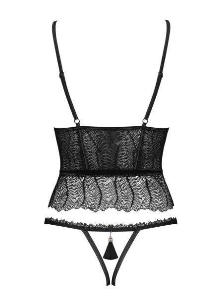 Collezione Romanesa sexy corsetto senza coppe e perizoma aperto Obsessive Lingerie in vendita su Tangamania Online