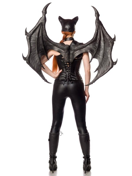 Travestimento per Halloween Bat Girl con ali grandi e accessori Mask Paradise in vendita su Tangamania Online