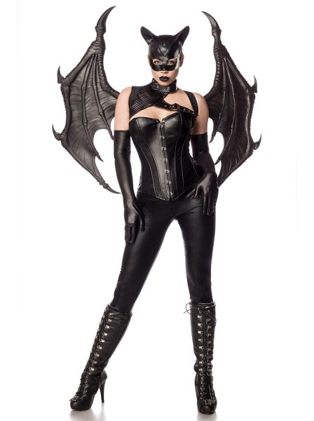 Travestimento per Halloween Bat Girl con ali grandi e accessori Mask Paradise in vendita su Tangamania Online