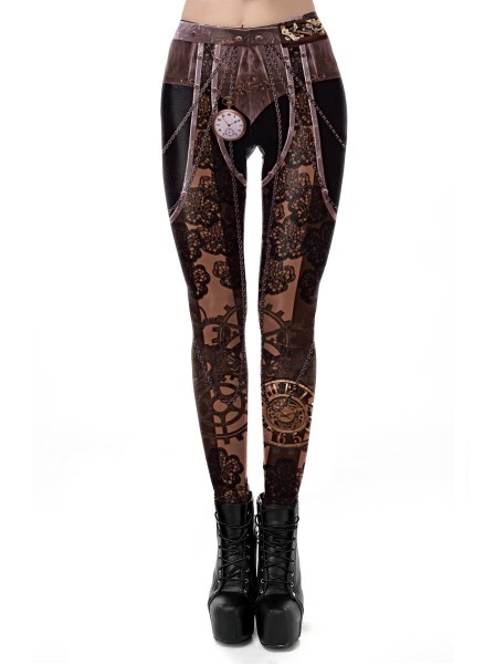 Leggings con decoro ispirazione steampunk Ocultica in vendita su Tangamania Online
