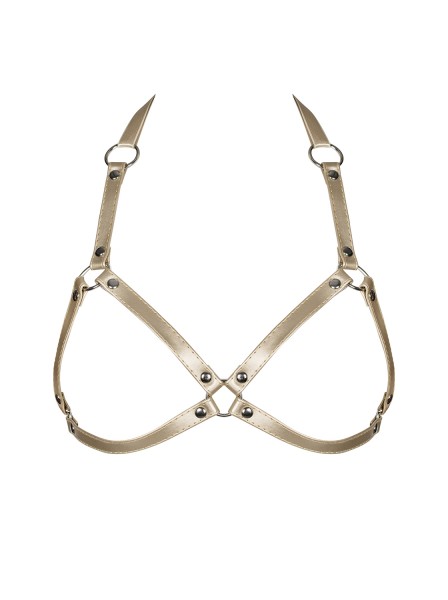 harness reggiseno in similpelle color oro A765 Obsessive Lingerie in vendita su Tangamania Online