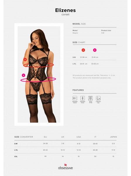 Elegante e sexy corsetto con ferretto e perizoma Elizenes Obsessive Lingerie in vendita su Tangamania Online
