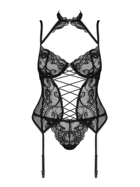 Elegante e sexy corsetto con ferretto e perizoma Elizenes Obsessive Lingerie in vendita su Tangamania Online