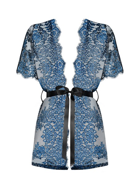 Elegante vestaglia in pizzo blu Yassmyne Obsessive Lingerie in vendita su Tangamania Online