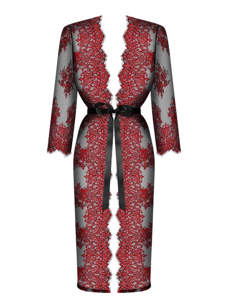 Sensuale vestaglia in pizzo rosso floreale trasparente collezione Redessia Obsessive Lingerie in vendita su Tangamania Online