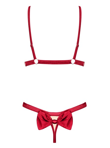 Sexy set rosso con coppe parzialmente aperte collezione Rubinesa Obsessive Lingerie in vendita su Tangamania Online