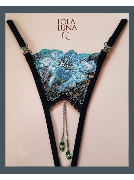 Sensuale Perizoma G-String aperto con luminosi bijoux modello Celeste Lola Luna in vendita su Tangamania Online