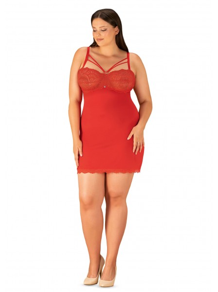 Sensuale chemise con perizoma rossa collezione Loventy Obsessive Lingerie in vendita su Tangamania Online