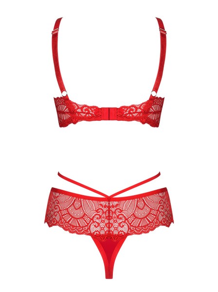 Sexy completino intimo rosso intenso collezione Loventy Obsessive Lingerie in vendita su Tangamania Online