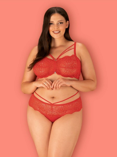 Sexy completino intimo rosso intenso collezione Loventy Obsessive Lingerie in vendita su Tangamania Online