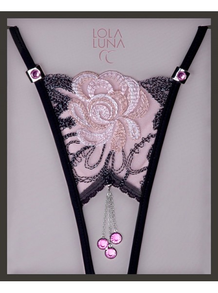 G-String aperto con luminosi bijoux pendenti modello Vanina Lola Luna in vendita su Tangamania Online