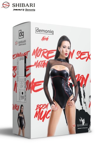Aimi body wetlook con maniche lunghe in tulle Demoniq in vendita su Tangamania Online