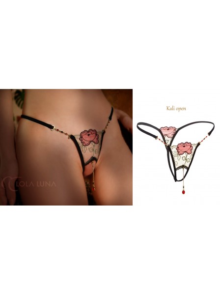 Sexy G-String aperto con ricamo e bijoux modello Kali Lola Luna in vendita su Tangamania Online