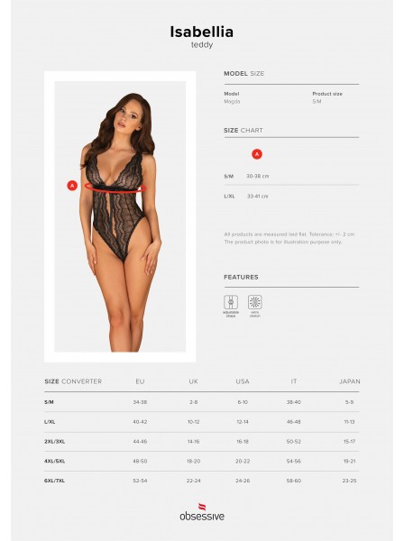 Sexy body in pizzo nero collezione Isabellia Obsessive Lingerie in vendita su Tangamania Online