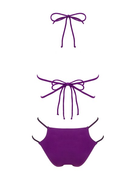 Irresistibile bikini viola con finitura luccicante modello Balitta Obsessive beachwear in vendita su Tangamania Online