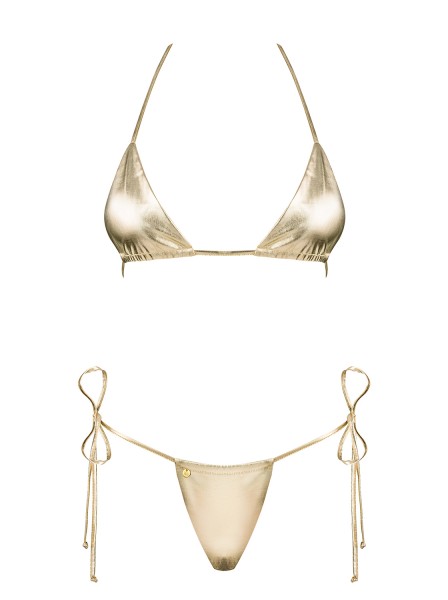 Golden Eye sexy micro bikini oro modello Bella Vista Obsessive beachwear in vendita su Tangamania Online