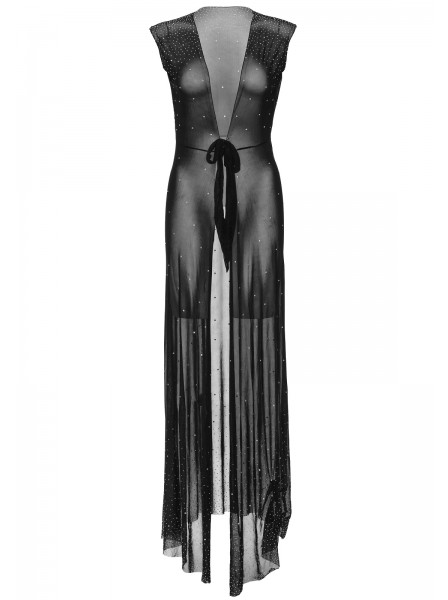 Sexy vestaglia lunga trasparente decorata da strass Leg Avenue in vendita su Tangamania Online