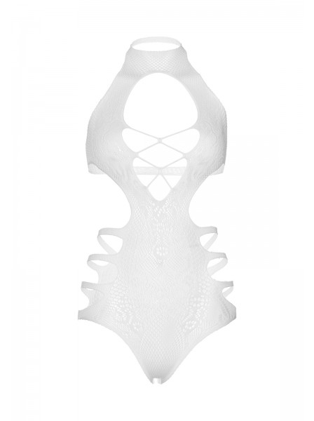 Sexy body bianco elasticizzato in microrete con aperture Leg Avenue in vendita su Tangamania Online