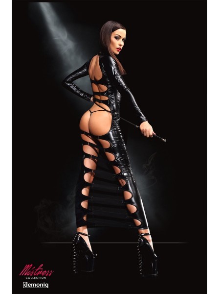 Dorothea abito lungo wetlook con sexy aperture dietro Demoniq in vendita su Tangamania Online