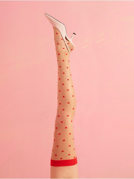 Calze per reggicalze con cuoricini 3 colori 15 denari modello Love Booster Fiore in vendita su Tangamania Online