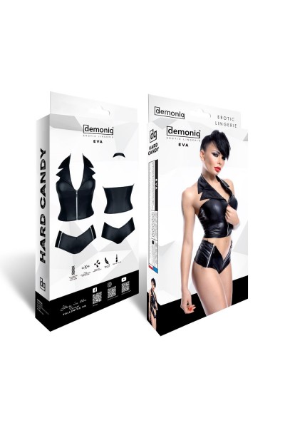 Eva set con top e shorts in ecopelle Demoniq in vendita su Tangamania Online