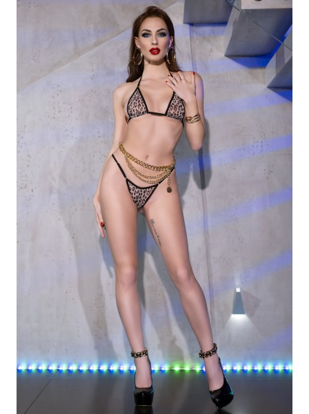 Sexy bikini leopardato triangolo con brasiliana Chilirose in vendita su Tangamania Online