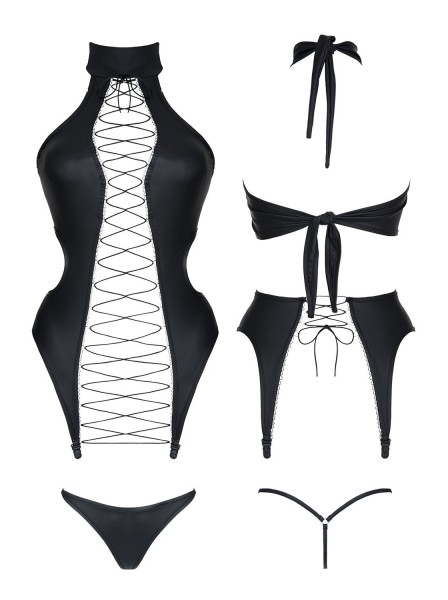 Hekate corsetto in ecopelle con perizoma Demoniq in vendita su Tangamania Online