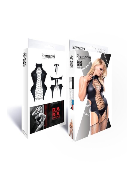 Hekate corsetto in ecopelle con perizoma Demoniq in vendita su Tangamania Online