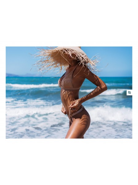 Luminoso Reggiseno bikini dorato collezione Filipines Obsessive beachwear in vendita su Tangamania Online