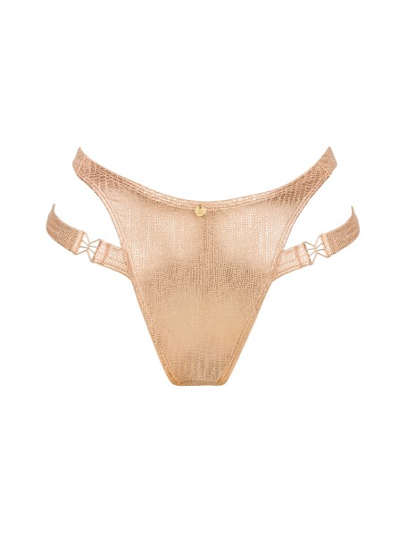 Luminoso perizoma bikini dorato collezione Filipines Obsessive beachwear in vendita su Tangamania Online